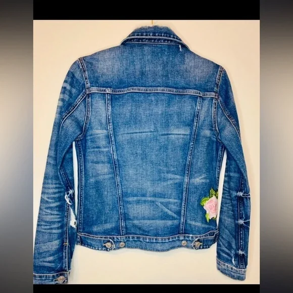 Hudson Jeans The Classic Rose Embroidered Denim Jacket Size XS! - Picture 5 of 12